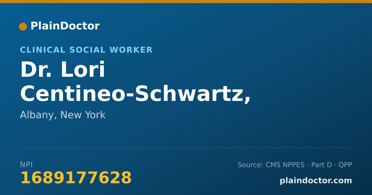 Shareable card for Lori Centineo-Schwartz, LCSW -LIMITED PERMIT - Clinical Social Worker, Albany, NY