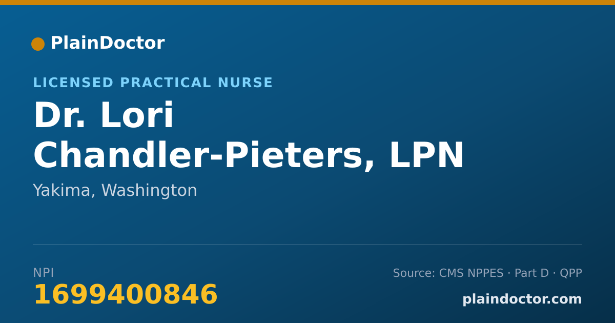 Shareable card for Lori Chandler-Pieters, LPN - Licensed Practical Nurse, Yakima, WA