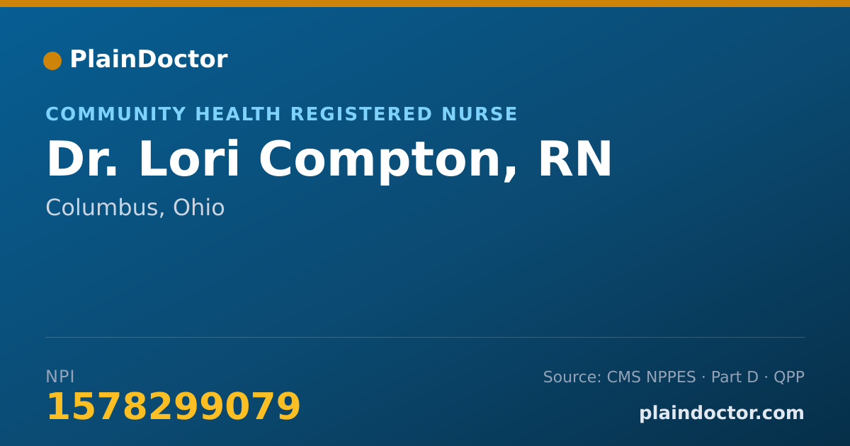 Shareable card for Lori Compton, RN - Community Health Registered Nurse, Columbus, OH