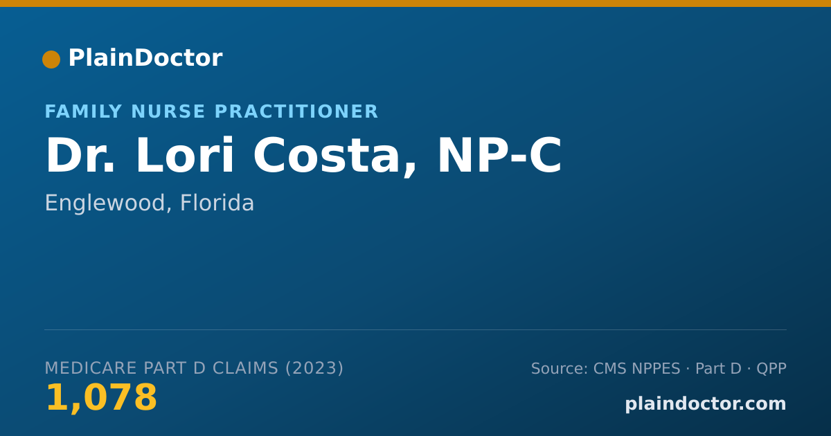 Shareable card for Lori Costa, NP-C - Family Nurse Practitioner, Englewood, FL