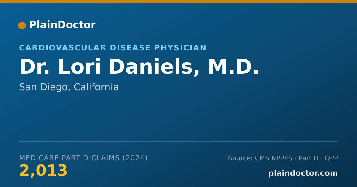 Shareable card for Lori Daniels, M.D. - Cardiovascular Disease Physician, San Diego, CA