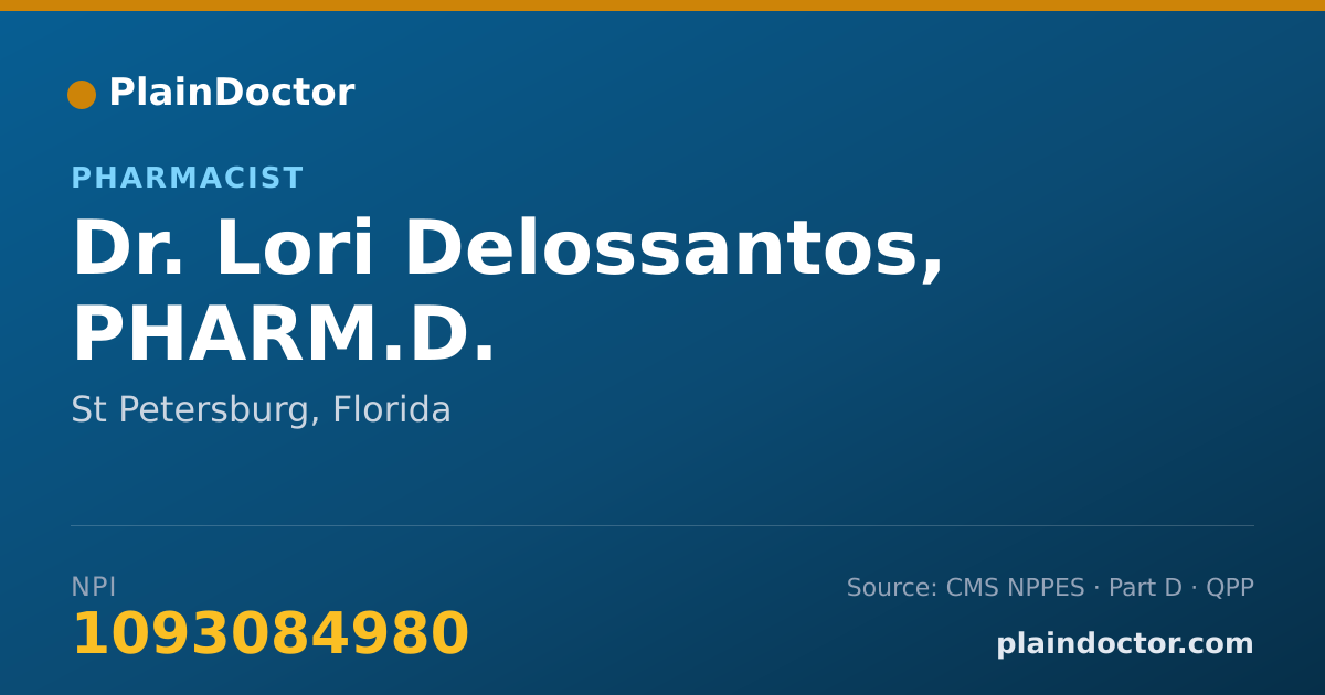 Shareable card for Lori Delossantos, PHARM.D. - Pharmacist, St Petersburg, FL