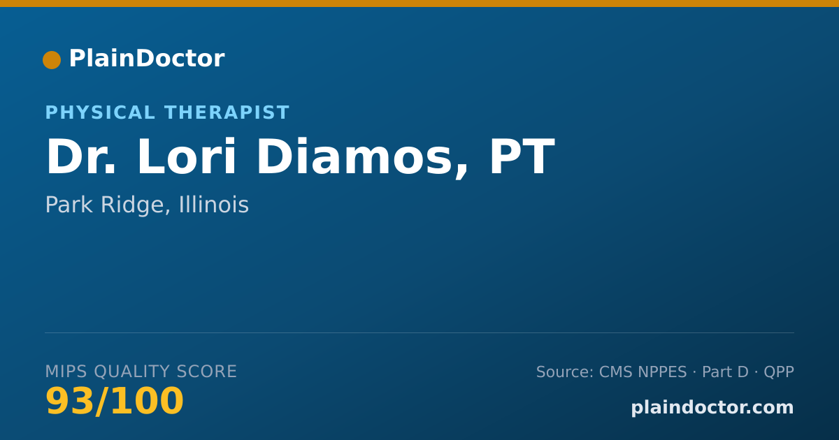 Shareable card for Lori Diamos, PT - Physical Therapist, Park Ridge, IL