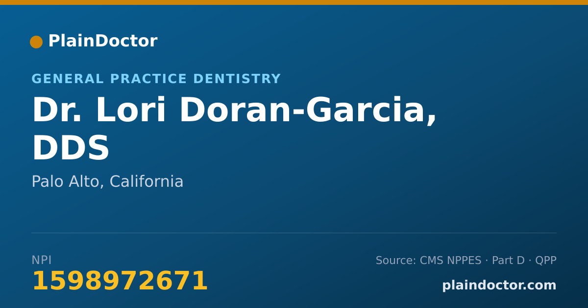 Shareable card for Lori Doran-Garcia, DDS - General Practice Dentistry, Palo Alto, CA