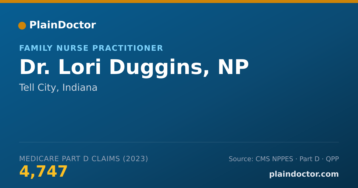 Shareable card for Lori Duggins, NP - Family Nurse Practitioner, Tell City, IN