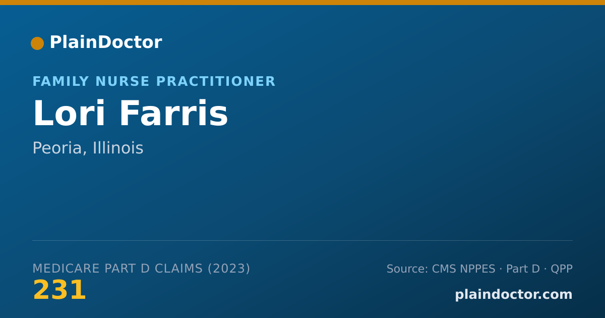 Shareable card for Lori Farris - Family Nurse Practitioner, Peoria, IL