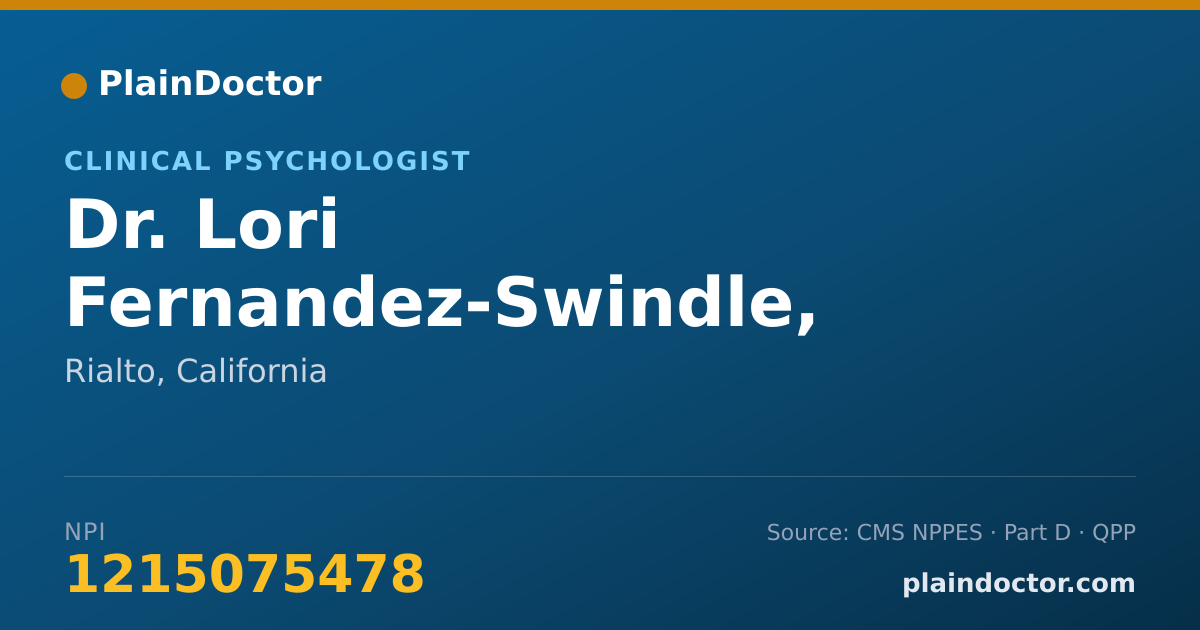 Shareable card for Lori Fernandez-Swindle, PH.D. - Clinical Psychologist, Rialto, CA