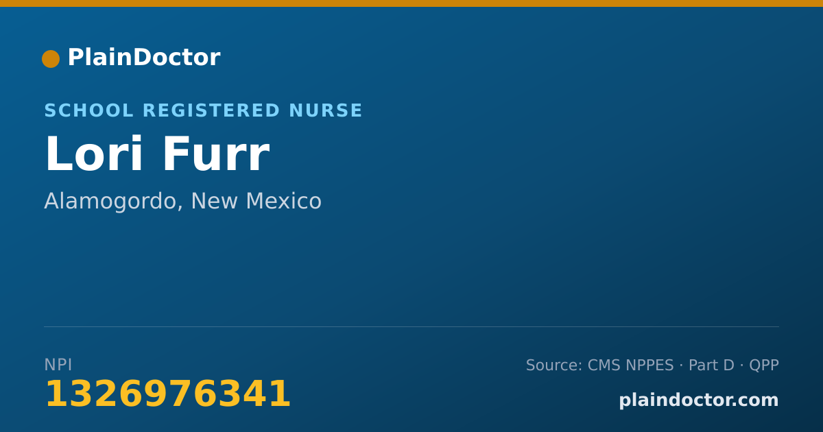 Shareable card for Lori Furr - School Registered Nurse, Alamogordo, NM