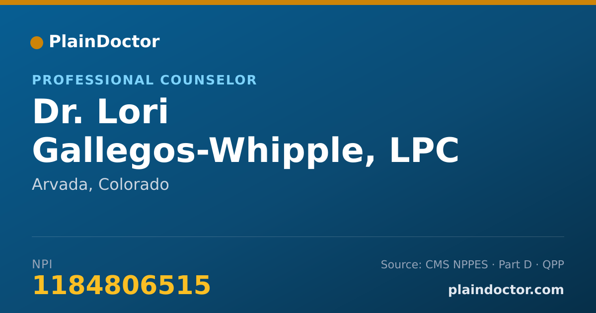 Shareable card for Lori Gallegos-Whipple, LPC - Professional Counselor, Arvada, CO