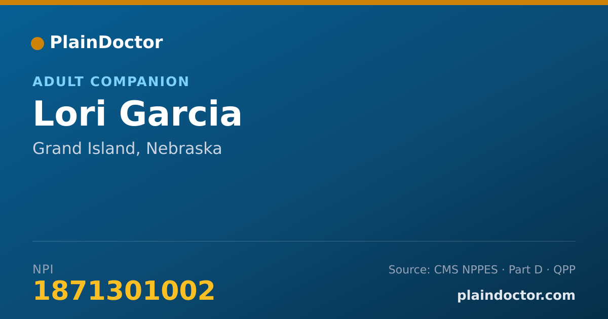 Shareable card for Lori Garcia - Adult Companion, Grand Island, NE