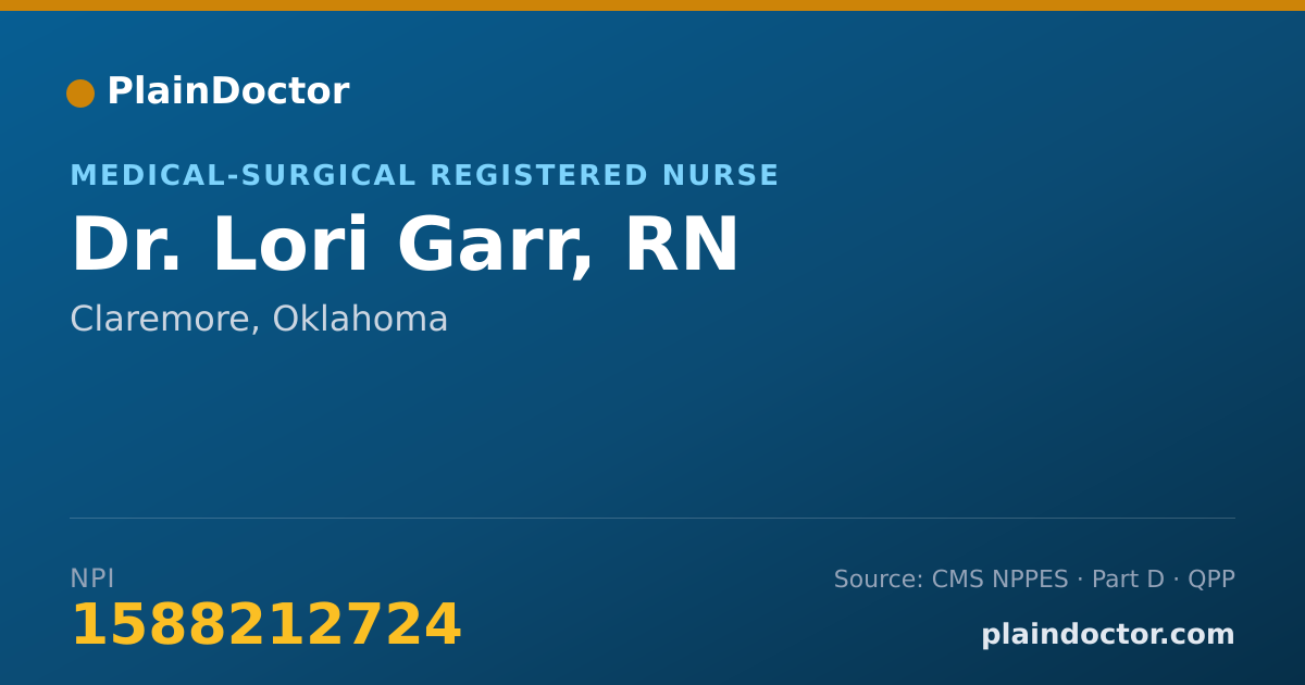 Shareable card for Lori Garr, RN - Medical-Surgical Registered Nurse, Claremore, OK