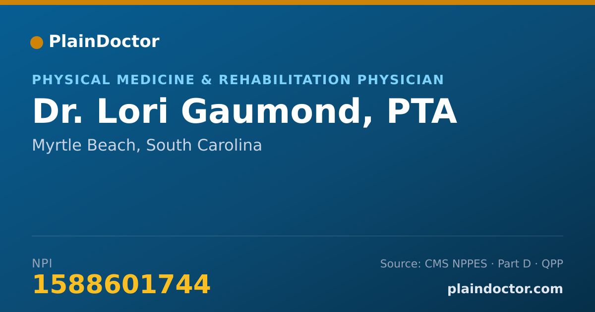 Shareable card for Lori Gaumond, PTA - Physical Medicine & Rehabilitation Physician, Myrtle Beach, SC