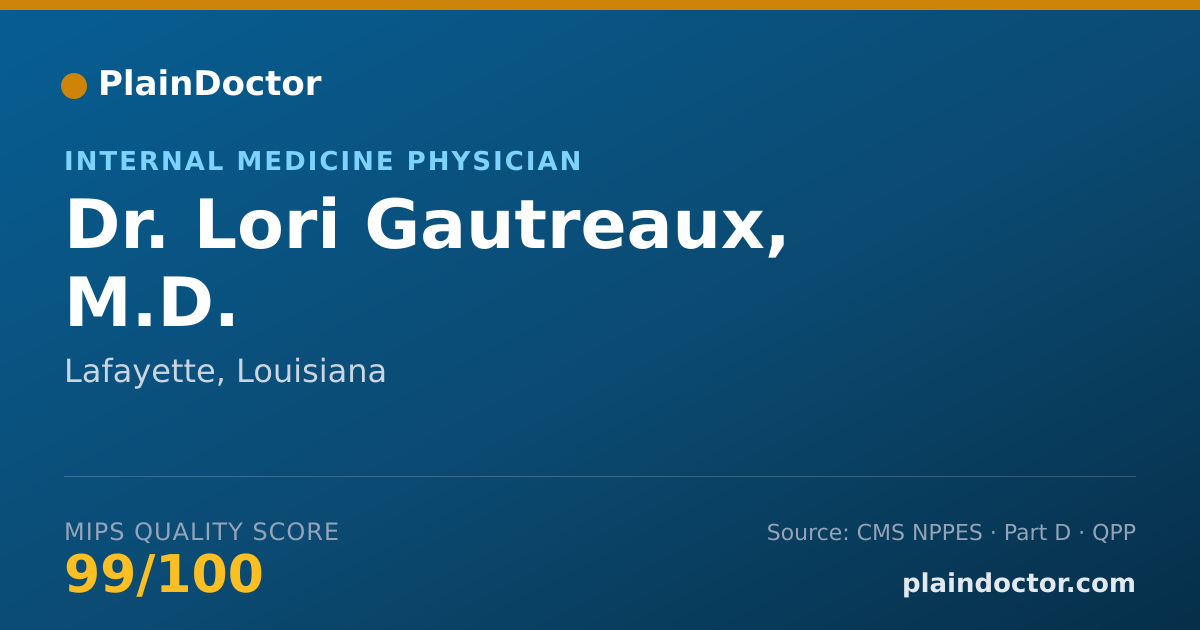 Shareable card for Lori Gautreaux, M.D. - Internal Medicine Physician, Lafayette, LA