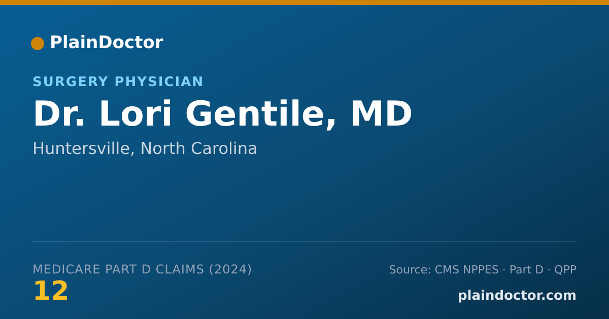 Shareable card for Lori Gentile, MD - Surgery Physician, Huntersville, NC