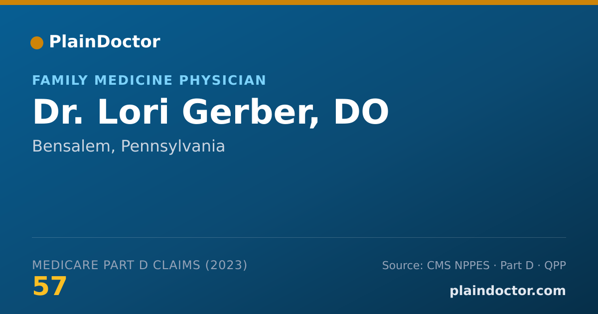 Shareable card for Lori Gerber, DO - Family Medicine Physician, Bensalem, PA