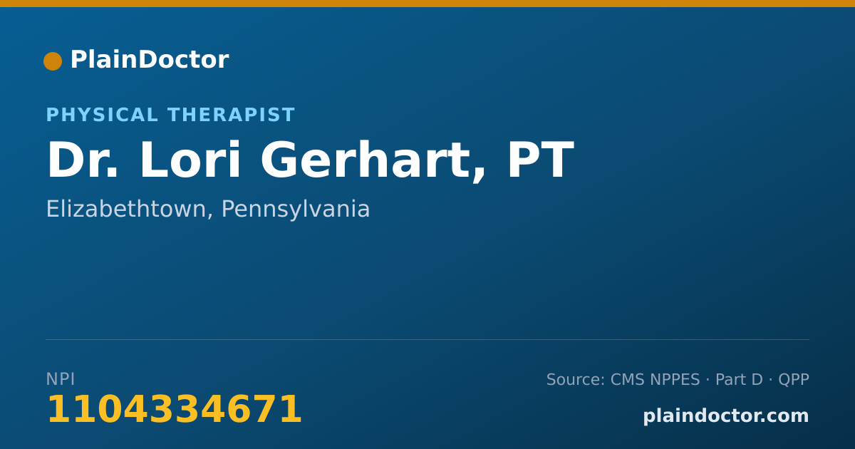 Shareable card for Lori Gerhart, PT - Physical Therapist, Elizabethtown, PA