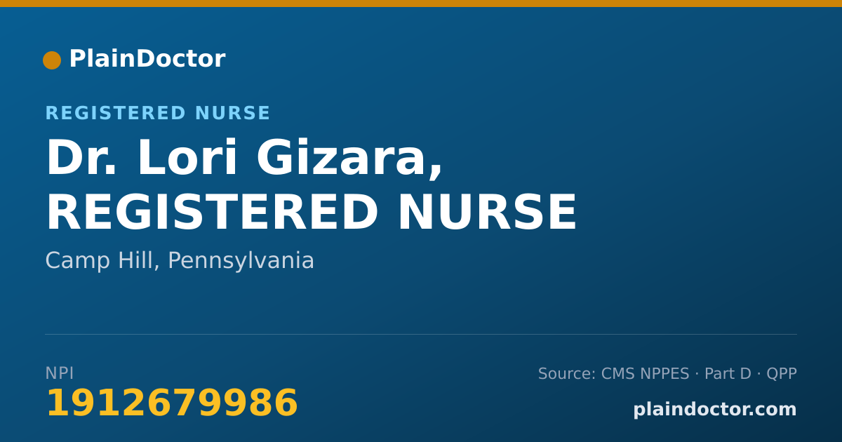 Shareable card for Lori Gizara, REGISTERED NURSE - Registered Nurse, Camp Hill, PA