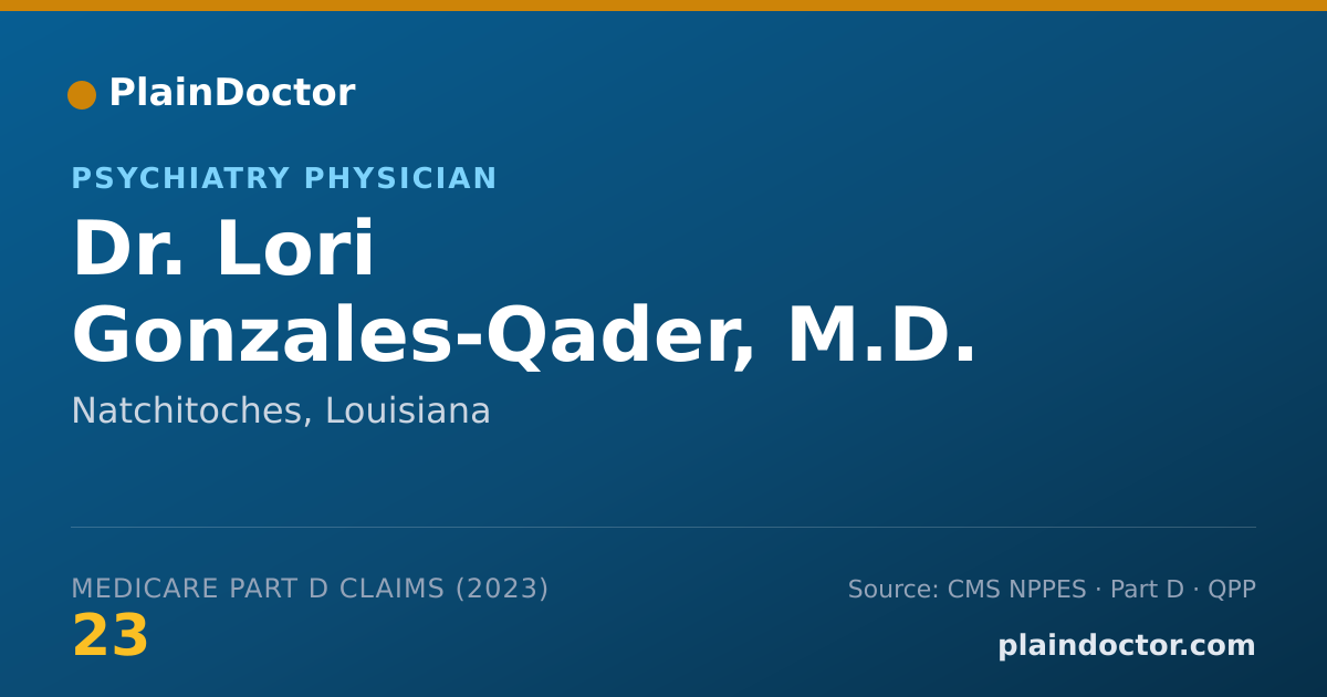 Shareable card for Lori Gonzales-Qader, M.D. - Psychiatry Physician, Natchitoches, LA