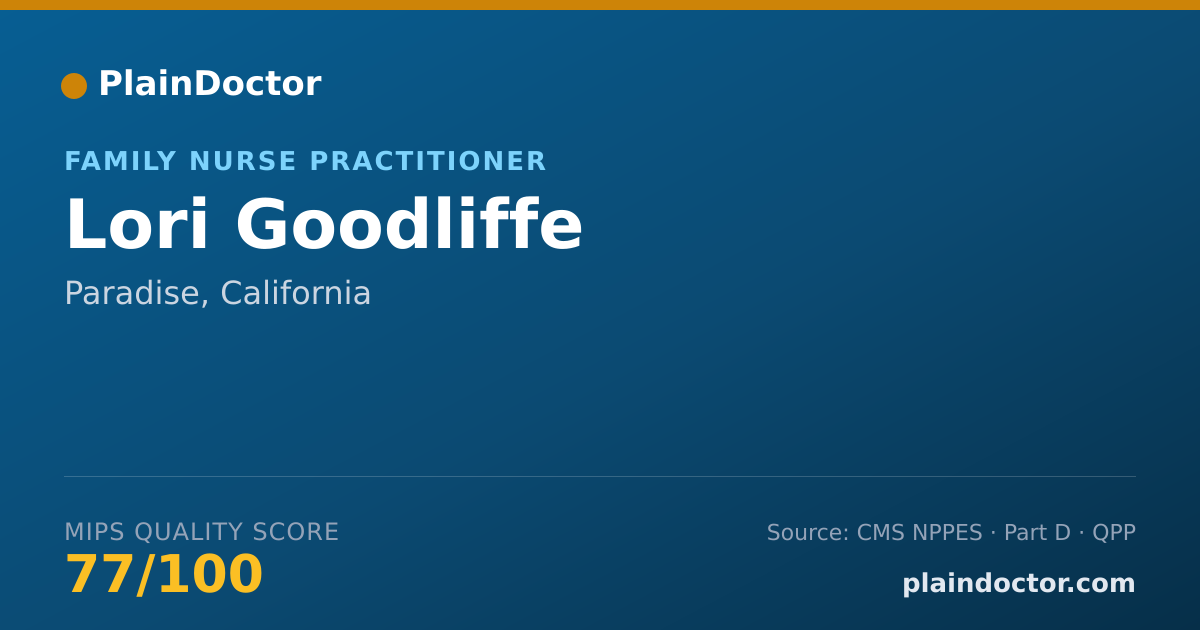 Shareable card for Lori Goodliffe - Family Nurse Practitioner, Paradise, CA