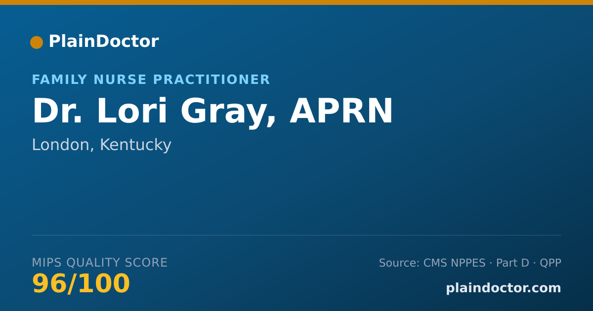 Shareable card for Lori Gray, APRN - Family Nurse Practitioner, London, KY