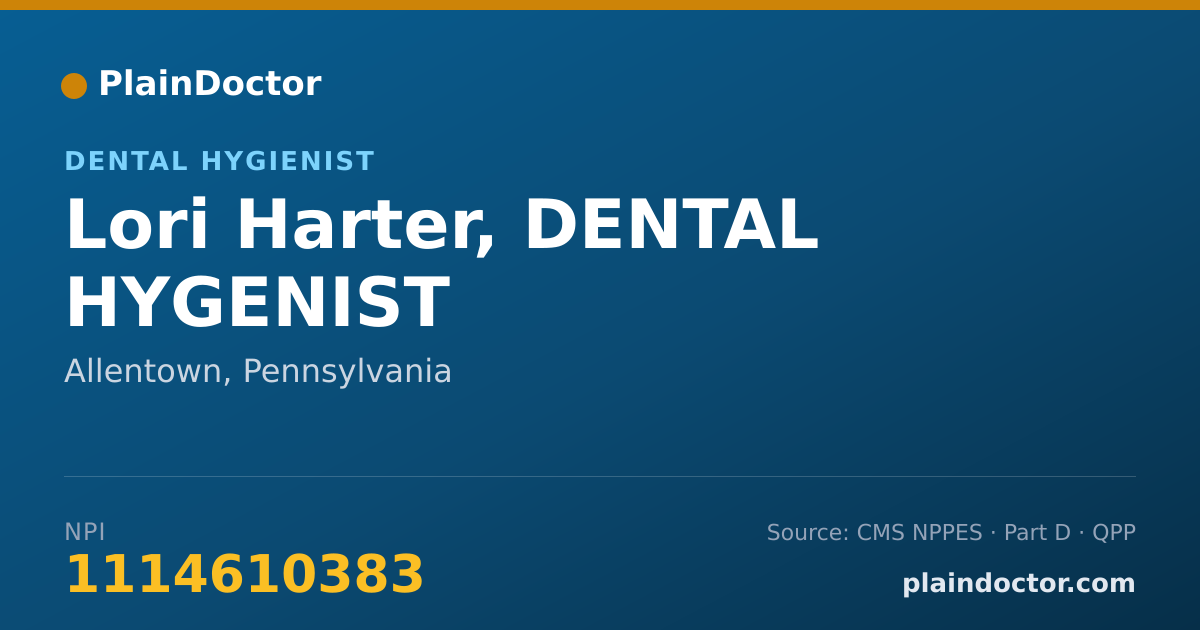 Shareable card for Lori Harter, DENTAL  HYGENIST - Dental Hygienist, Allentown, PA