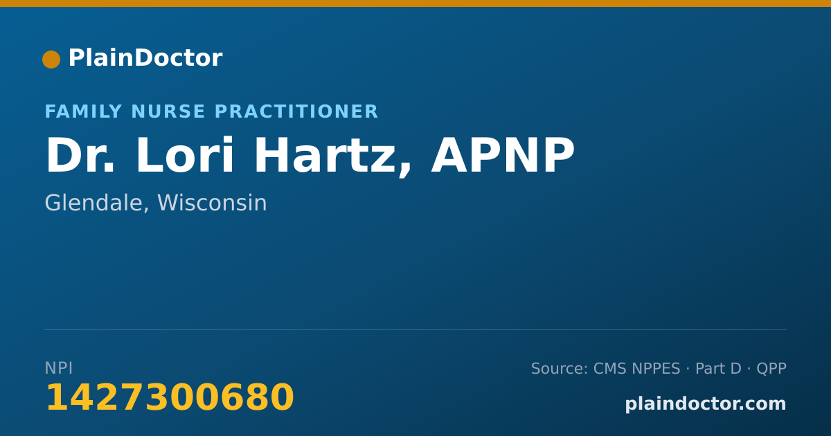 Shareable card for Lori Hartz, APNP - Family Nurse Practitioner, Glendale, WI