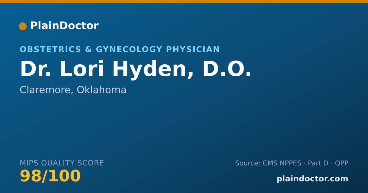 Shareable card for Lori Hyden, D.O. - Obstetrics & Gynecology Physician, Claremore, OK