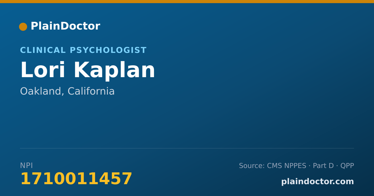 Shareable card for Lori Kaplan - Clinical Psychologist, Oakland, CA