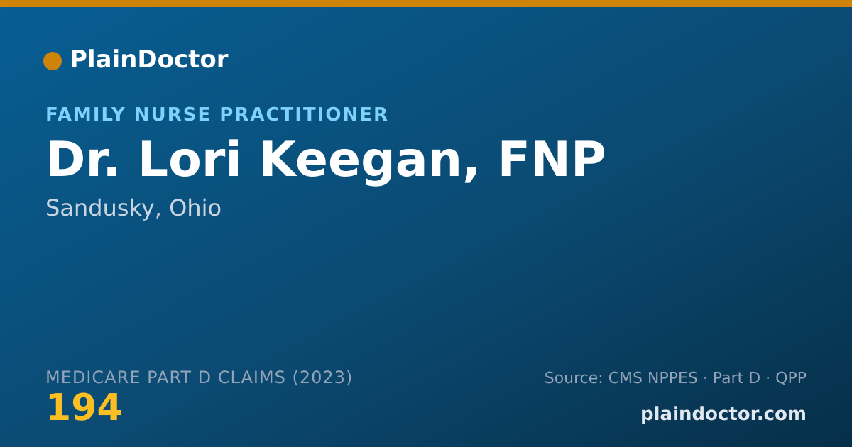 Shareable card for Lori Keegan, FNP - Family Nurse Practitioner, Sandusky, OH