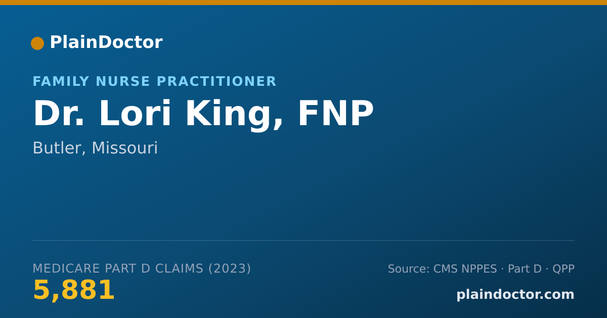 Shareable card for Lori King, FNP - Family Nurse Practitioner, Butler, MO