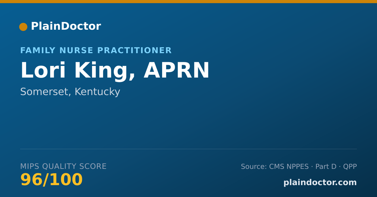Shareable card for Lori King, APRN - Family Nurse Practitioner, Somerset, KY