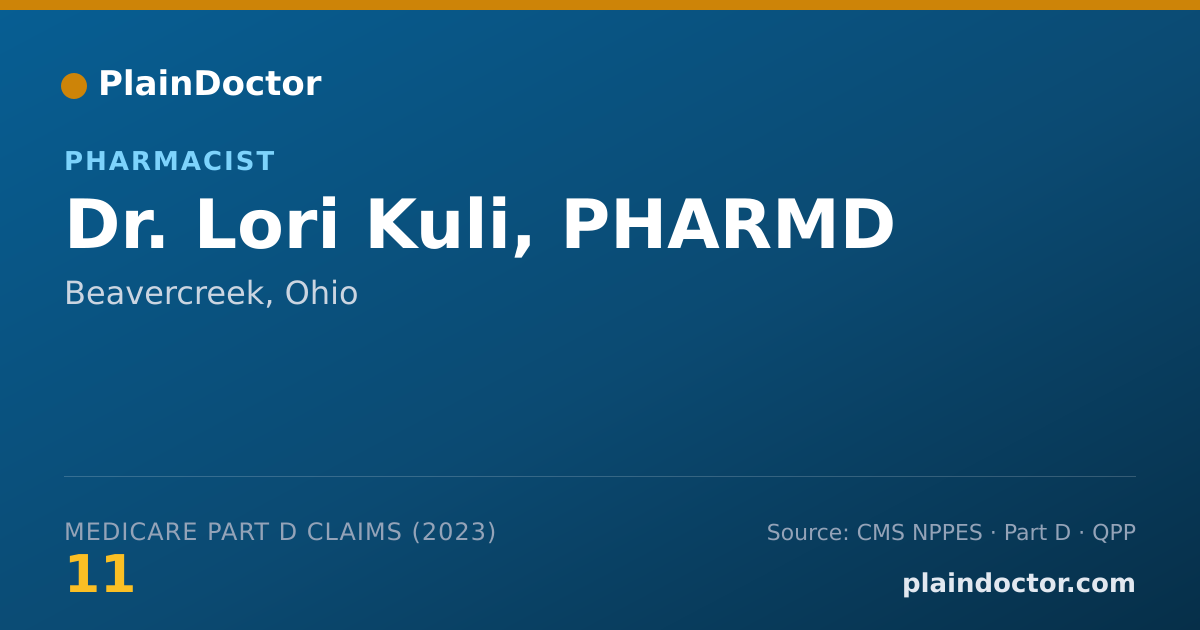 Shareable card for Lori Kuli, PHARMD - Pharmacist, Beavercreek, OH
