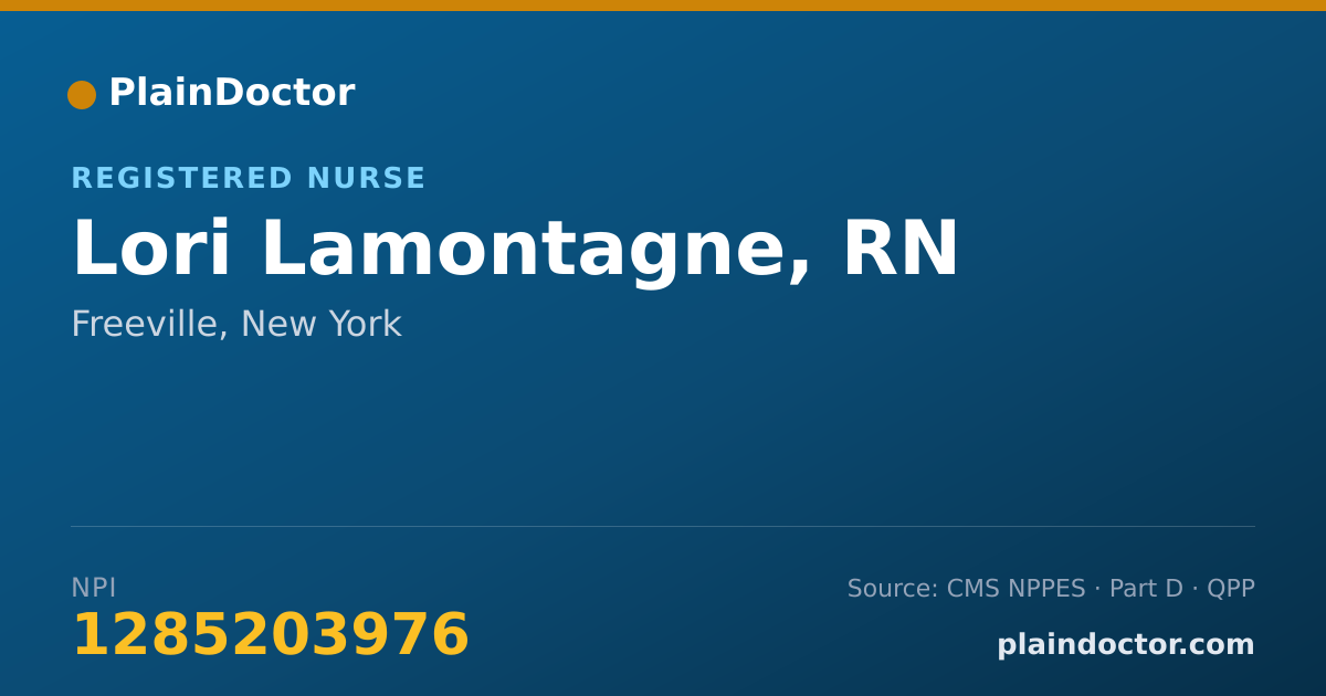 Shareable card for Lori Lamontagne, RN - Registered Nurse, Freeville, NY