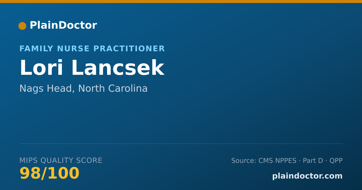Shareable card for Lori Lancsek - Family Nurse Practitioner, Nags Head, NC