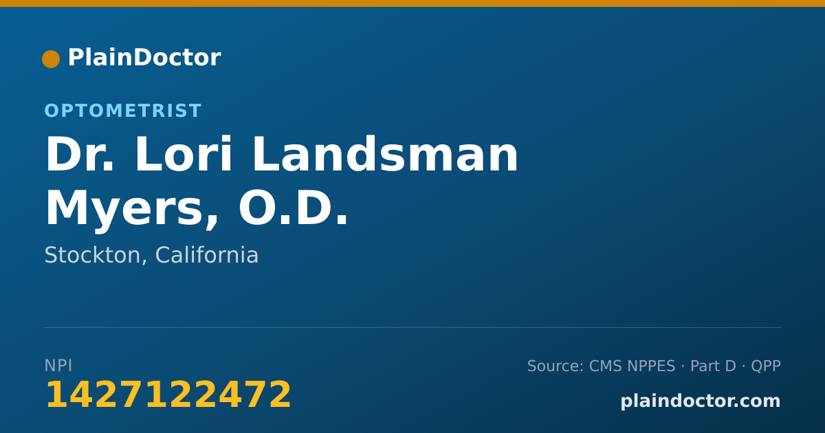 Shareable card for Lori Landsman Myers, O.D. - Optometrist, Stockton, CA