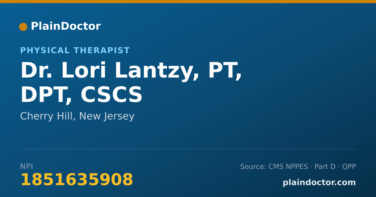 Shareable card for Lori Lantzy, PT, DPT, CSCS - Physical Therapist, Cherry Hill, NJ