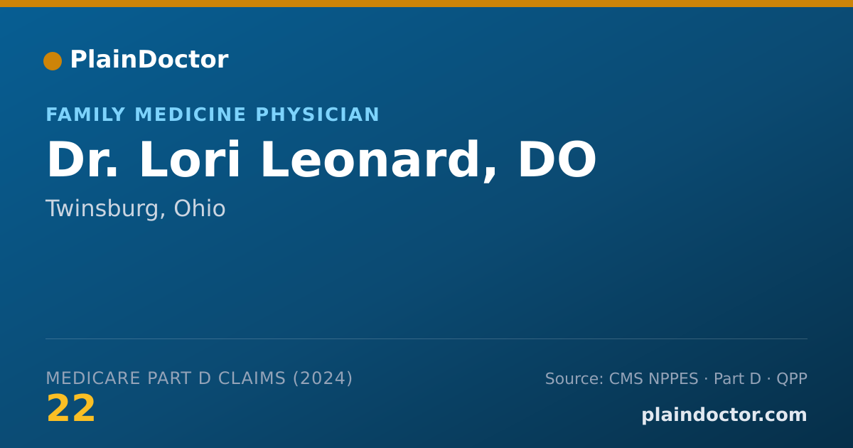 Shareable card for Lori Leonard, DO - Family Medicine Physician, Twinsburg, OH