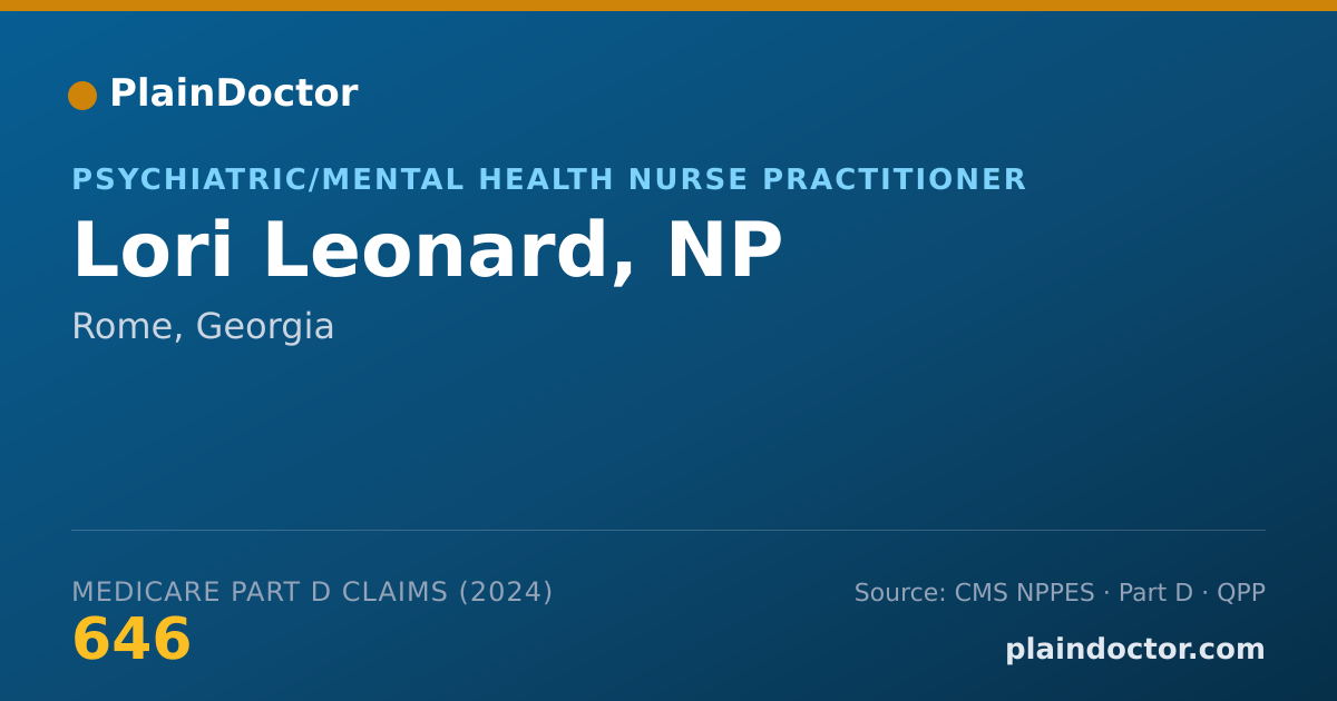 Shareable card for Lori Leonard, NP - Gerontology Nurse Practitioner, Rome, GA