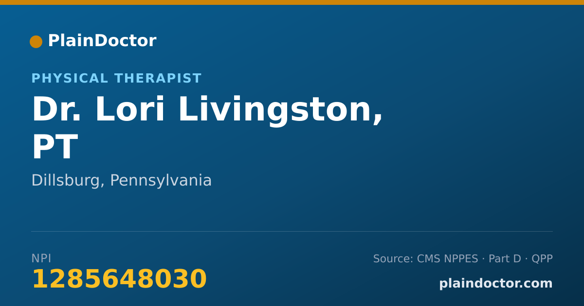 Shareable card for Lori Livingston, PT - Physical Therapist, Dillsburg, PA