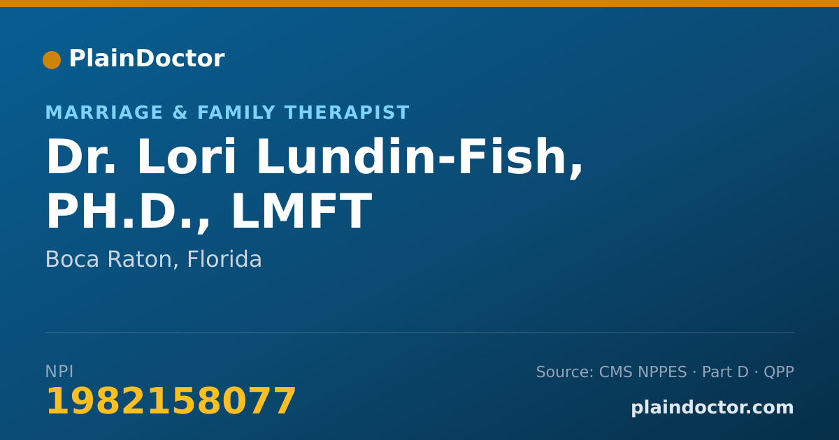 Shareable card for Lori Lundin-Fish, PH.D., LMFT - Marriage & Family Therapist, Boca Raton, FL