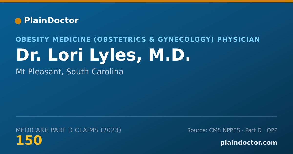 Shareable card for Lori Lyles, M.D. - Obesity Medicine (Obstetrics & Gynecology) Physician, Mt Pleasant, SC
