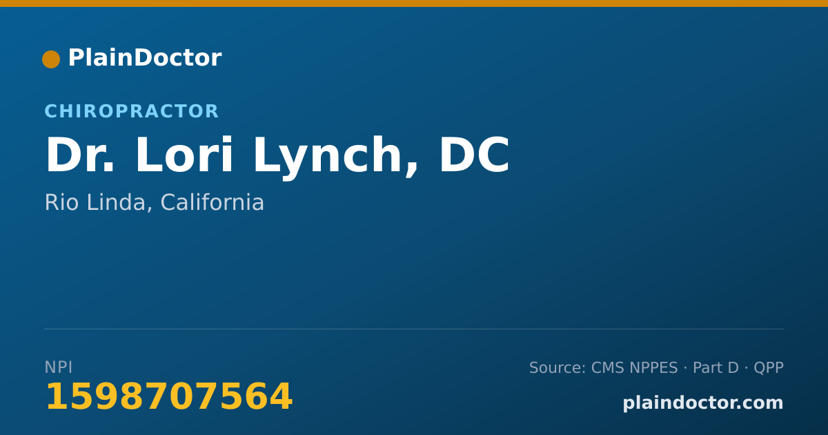 Shareable card for Lori Lynch, DC - Chiropractor, Rio Linda, CA