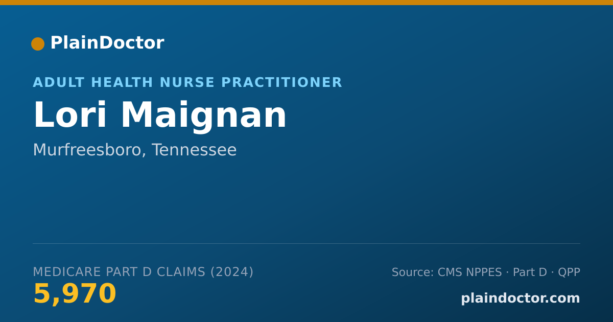 Shareable card for Lori Maignan - Adult Health Nurse Practitioner, Murfreesboro, TN