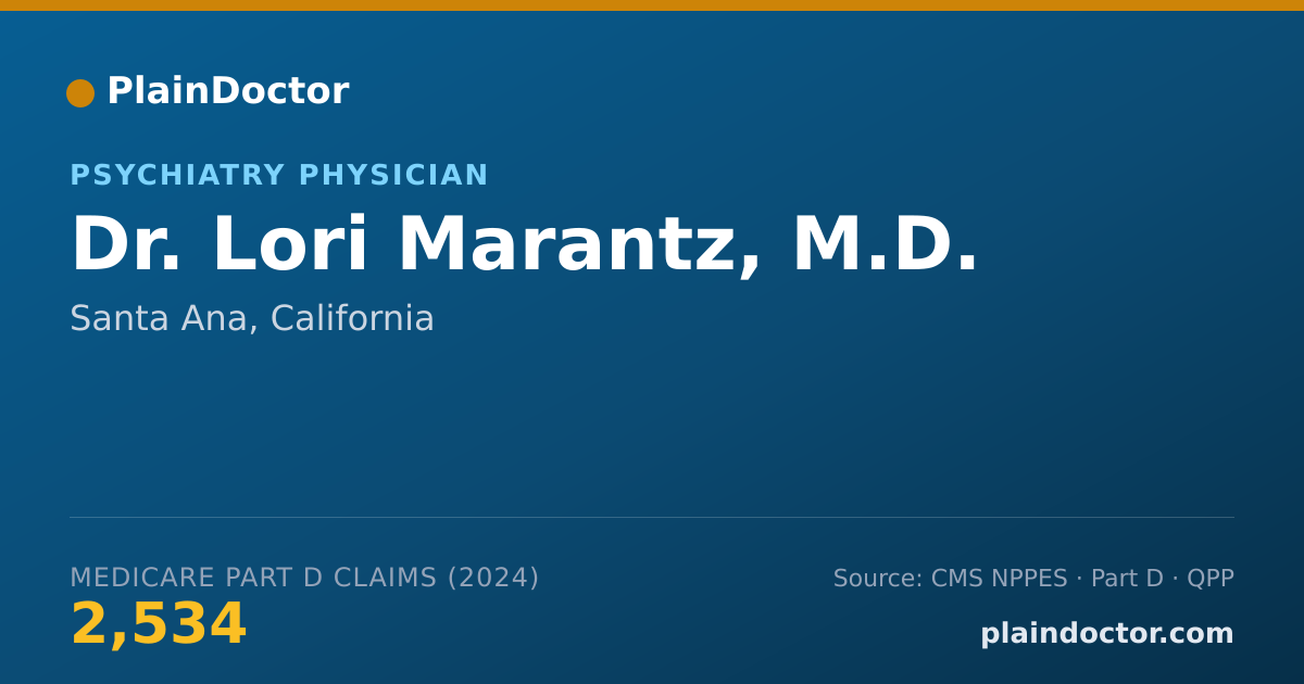 Shareable card for Lori Marantz, M.D. - Psychiatry Physician, Santa Ana, CA