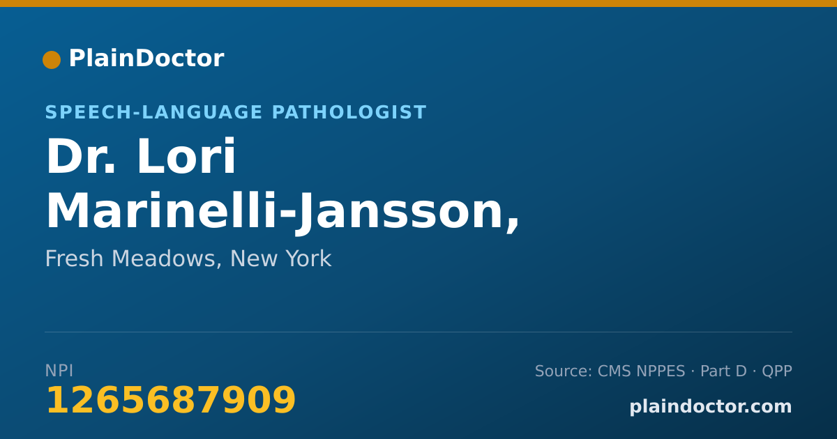 Shareable card for Lori Marinelli-Jansson, M.A. - Speech-Language Pathologist, Fresh Meadows, NY