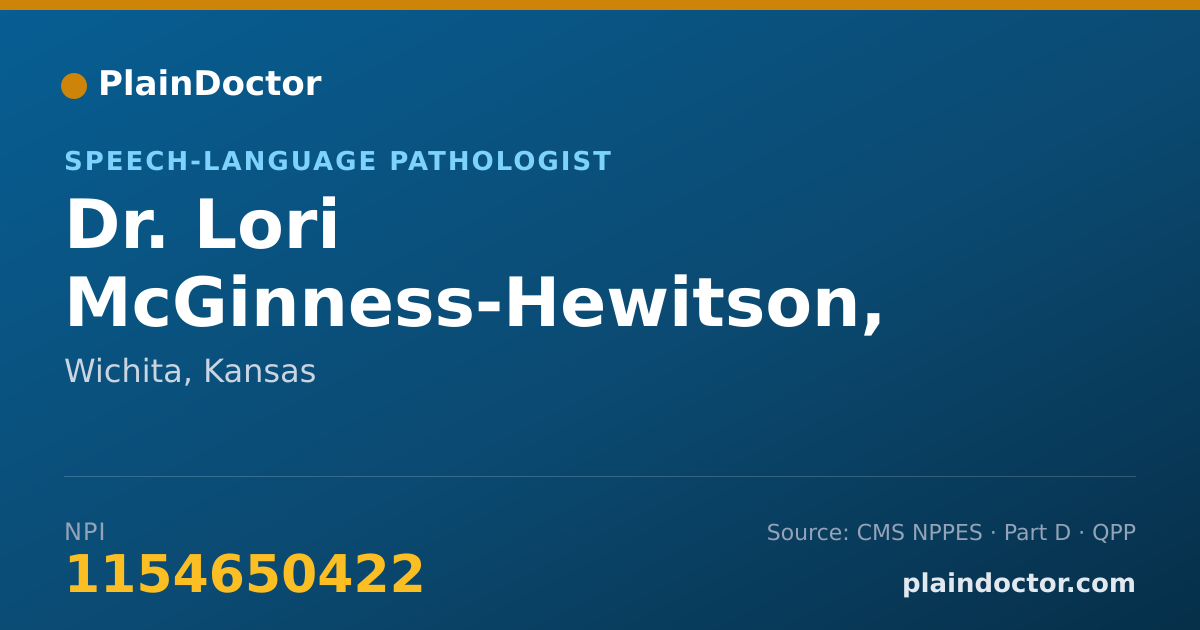 Shareable card for Lori McGinness-Hewitson, SLP - Speech-Language Pathologist, Wichita, KS