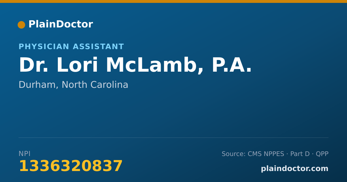 Shareable card for Lori McLamb, P.A. - Physician Assistant, Durham, NC