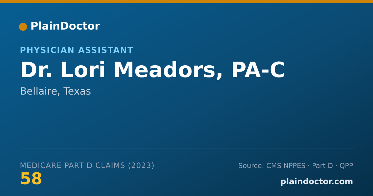 Shareable card for Lori Meadors, PA-C - Physician Assistant, Bellaire, TX