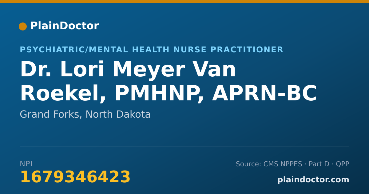 Shareable card for Lori Meyer Van Roekel, PMHNP, APRN-BC - Psychiatric/Mental Health Nurse Practitioner, Grand Forks, ND