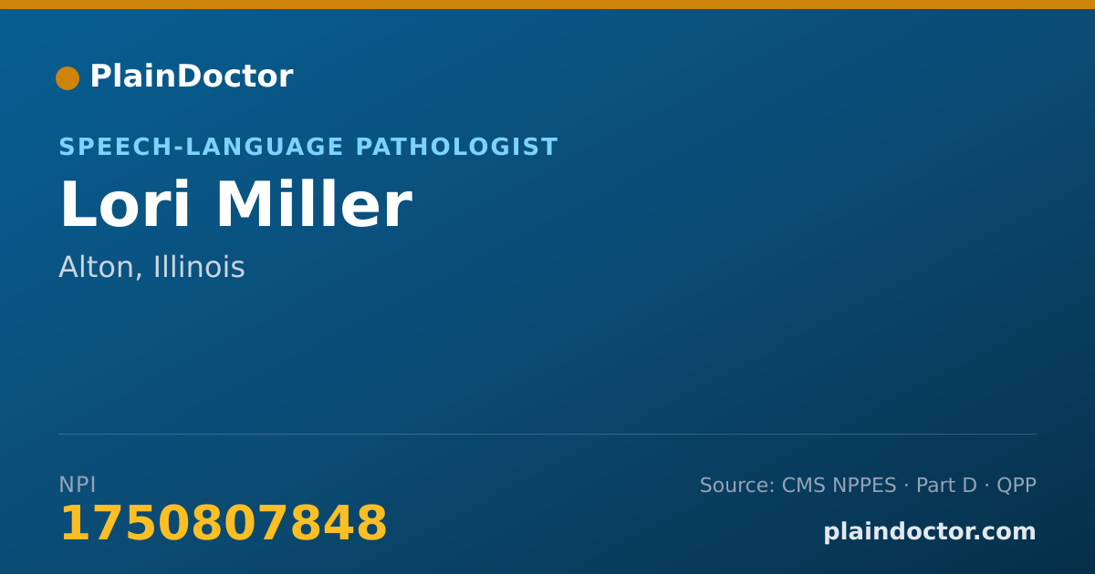 Shareable card for Lori Miller - Speech-Language Pathologist, Alton, IL